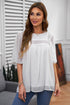 Flutter Sleeves Sheer Textured Babydoll Top